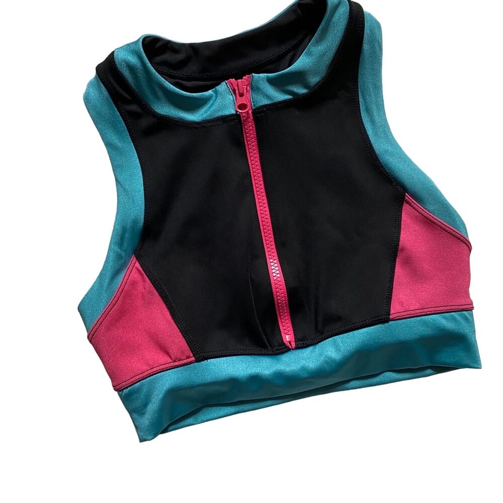 Beach Riot Tidal Colorblock Womens Scuba Swim Bikini Top Sz S Beachwear Beach